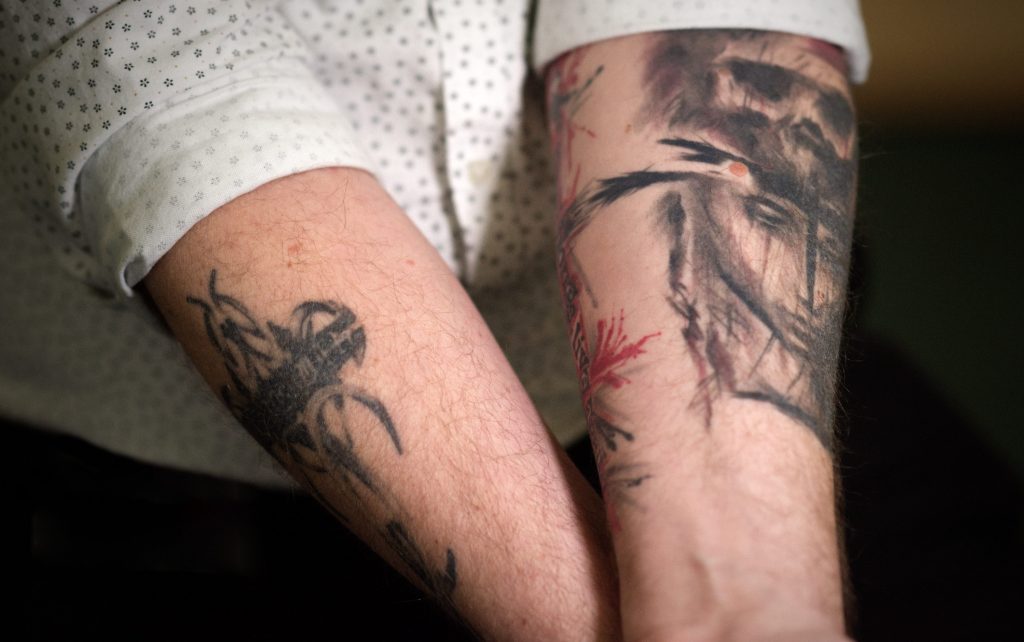 The tattoos of Adrian Woodbridge