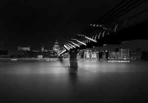 Long exposure of Millennium Bridge, London